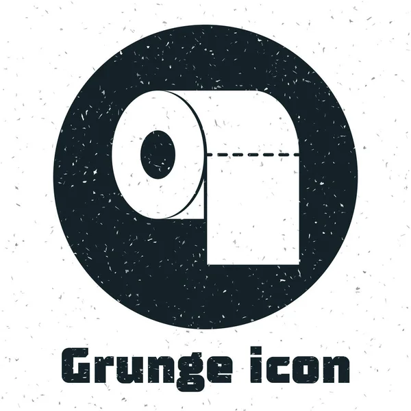 Grunge Icono de rollo de papel higiénico aislado sobre fondo blanco. Ilustración vectorial — Vector de stock