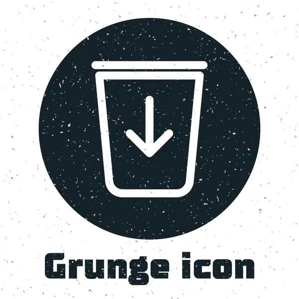 Grunge Enviar al icono de la línea de basura aislado sobre fondo blanco. Ilustración vectorial — Vector de stock