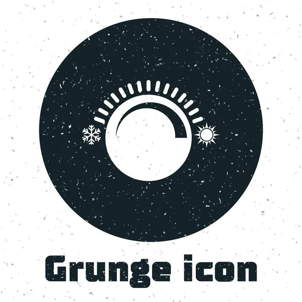 Grunge-Thermostat-Symbol isoliert auf weißem Hintergrund. Temperaturregelung. Vektorillustration — Stockvektor