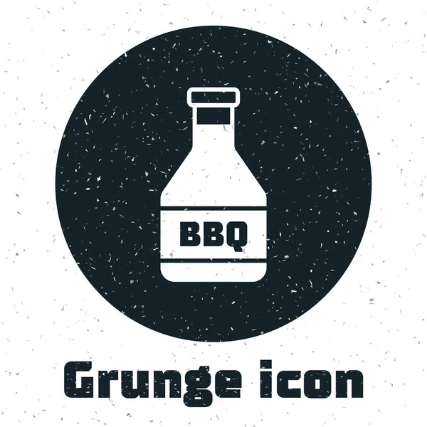 Grunge Ketchup bottle icon isolated on white background. Barbecue and BBQ grill symbol. Vector Illustration — Stock Vector