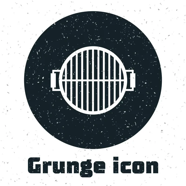 Grunge-Grill-Symbol isoliert auf weißem Hintergrund. Blick von oben auf Grill. Stahlgitter. Vektorillustration — Stockvektor