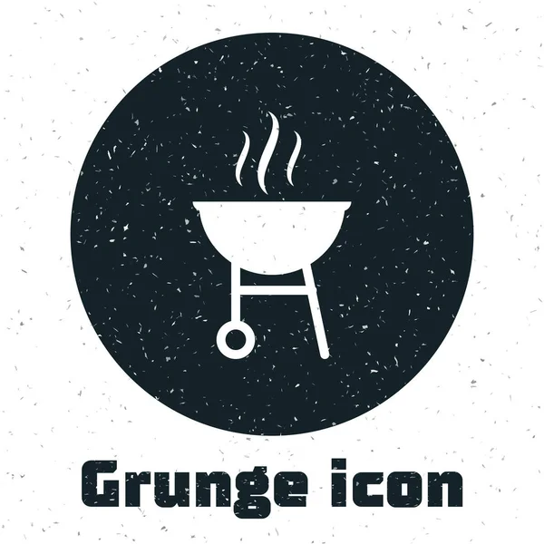 Grunge-Grill-Symbol isoliert auf weißem Hintergrund. Grillparty. Vektorillustration — Stockvektor