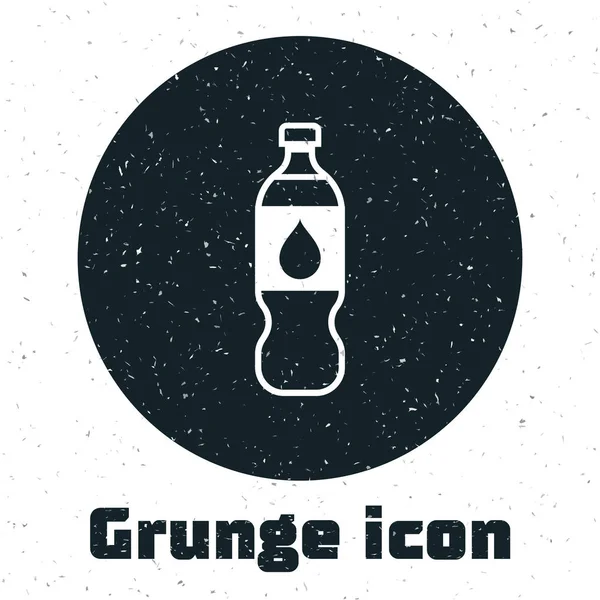 Grunge Icono de botella de agua aislado sobre fondo blanco. Signo de bebida de soda aqua. Ilustración vectorial — Vector de stock