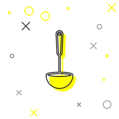 Mutfak kepçesi simgesi beyaz arka planda izole edilmiş. Mutfak aletleri. Çatal kaşık tabelası. Vektör İllüstrasyonu