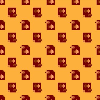 Red Wav dosya belgesi. Kahverengi arka plan üzerinde izole wav düğme simgesi indirin. Dijital ses riff dosyaları için Wav waveform ses dosyası formatı. Vektör İllüstrasyonu
