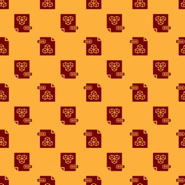 Kırmızı 3s dosya belgesi. 3ds düğme simgesini indir kahverengi arkaplanda izole edilmiş pürüzsüz desen. 3D dosya sembolü. Vektör İllüstrasyonu