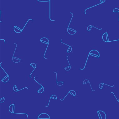 Mavi Mutfak kepçe ikonu mavi arka planda izole edilmiş pürüzsüz desen. Mutfak aletleri. Çatal kaşık tabelası. Vektör İllüstrasyonu