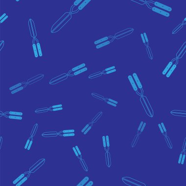 Mavi bahçe el yapımı makas simge mavi arka plan üzerinde izole dikişsiz desen kırpma için. Ahşap saplı budama makasları. Vektör İllüstrasyonu