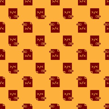 Red Xsl dosya belgesi. Kahverengi arka plan üzerinde izole xsl düğme simgesi indirin. Excel dosya simgesi. Vektör İllüstrasyonu