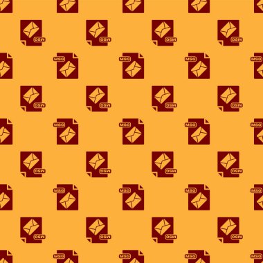 Red Msg dosya belgesi. Kahverengi arka plan üzerinde izole msg düğme simgesi indirin. Msg dosya sembolü. Vektör İllüstrasyonu