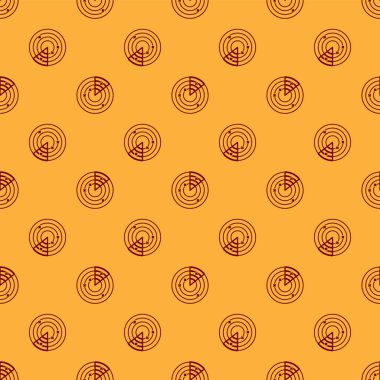 Kırmızı Radar mavi arka plan üzerinde izole simgesi arama monitörde hedefleri ile. Askeri arama sistemi. Donanma sonar. Vektör İllüstrasyonu