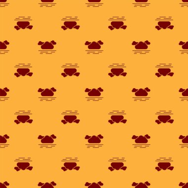 Kızıl Bulut simgesi kahverengi arka planda izole edilmiş. Vektör İllüstrasyonu