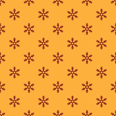 Kırmızı Kar Tanesi simgesi kahverengi arka planda izole edilmiş. Vektör İllüstrasyonu