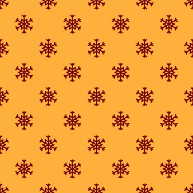 Kırmızı Kar Tanesi simgesi kahverengi arka planda izole edilmiş. Vektör İllüstrasyonu