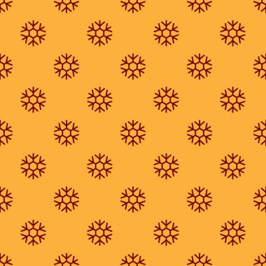 Kırmızı Kar Tanesi simgesi kahverengi arka planda izole edilmiş. Vektör İllüstrasyonu