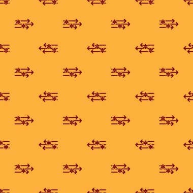 Kırmızı Rüzgar ve kar simgesi kahverengi arka plan üzerinde sorunsuz desen izole. Rüzgarlı hava. Vektör İllüstrasyonu