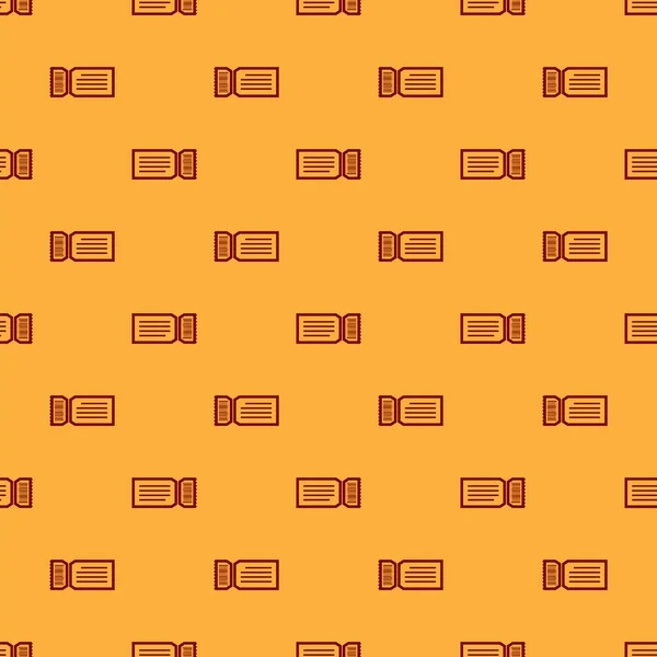 Icône de billet rouge motif isolé sans couture sur fond brun. Illustration vectorielle — Image vectorielle