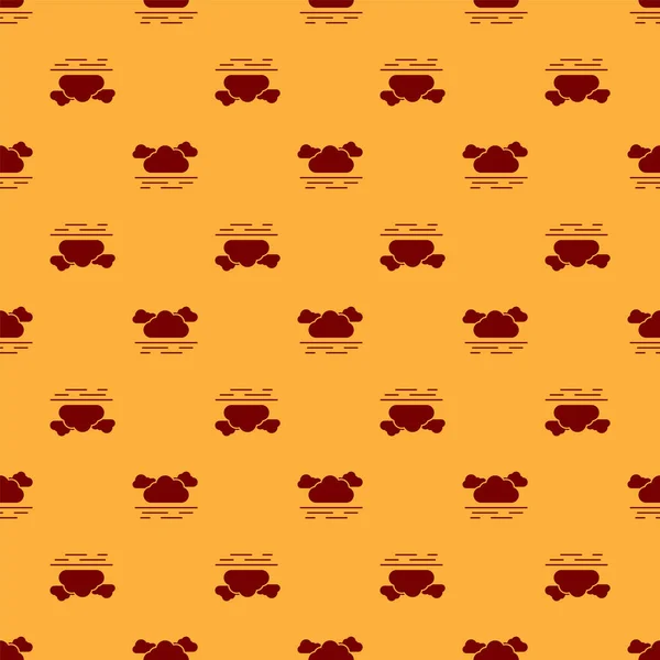Icône Nuage rouge motif isolé sans couture sur fond brun. Illustration vectorielle — Image vectorielle
