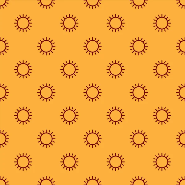 Значок Красное Солнце изолирован плавный рисунок на коричневом фоне. Векторная миграция — стоковый вектор