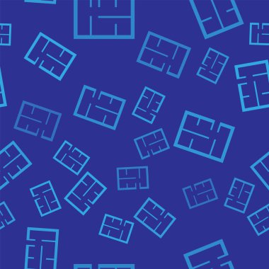 Mavi Ev planı simgesi mavi arka plan üzerinde sorunsuz desen izole. Vektör İllüstrasyonu