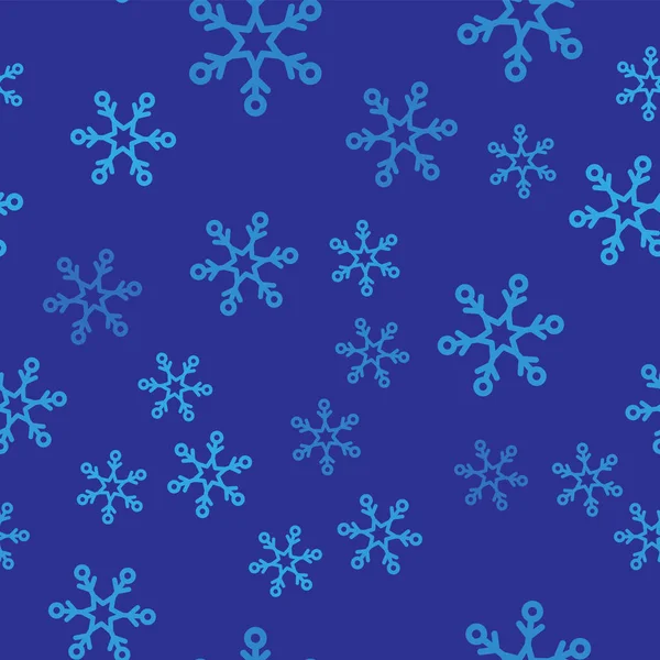 Modrá Sněhová vločka ikona izolované bezešvé vzor na modrém pozadí. Vektorová ilustrace — Stockový vektor