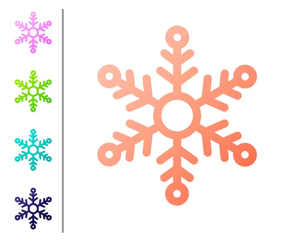 Coral Snowflake Symbol isoliert auf weißem Hintergrund. Farbsymbole setzen. Vektorillustration — Stockvektor