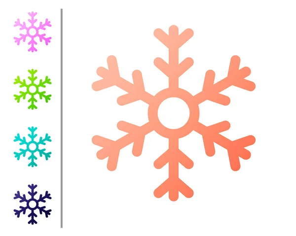 Coral Snowflake Symbol isoliert auf weißem Hintergrund. Farbsymbole setzen. Vektorillustration — Stockvektor