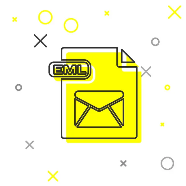 Documento file EML della linea grigia. Scarica eml icona pulsante isolato su sfondo bianco. Simbolo file EML. Illustrazione vettoriale — Vettoriale Stock