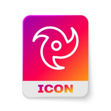 Beyaz Tornado simgesi beyaz arkaplanda izole edildi. Kasırga, kasırga, fırtına bacası, kasırga ya da hortum ikonu. Dikdörtgen renk düğmesi. Vektör İllüstrasyonu