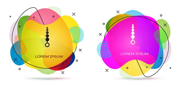 Colore Anale perline icona isolata su sfondo bianco. Segno palle anali. Accessorio feticista. Giocattolo del sesso per uomini e donne. Bandiera astratta con forme liquide. Illustrazione vettoriale — Vettoriale Stock