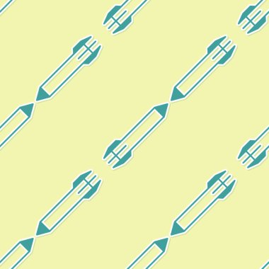 Yeşil Roket ikonu sarı arkaplanda kusursuz desen izole etti. Vektör İllüstrasyonu