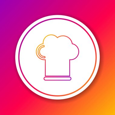 Renk çizgisi Şef şapka simgesi renk arkaplanında izole edildi. Aşçılık sembolü. Aşçı şapkası. Çember beyaz düğme. Vektör İllüstrasyonu