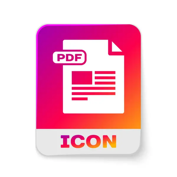 Documento del file PDF bianco. Scarica l'icona del pulsante pdf isolato su sfondo bianco. Simbolo file PDF. Pulsante di colore rettangolo. Illustrazione vettoriale — Vettoriale Stock
