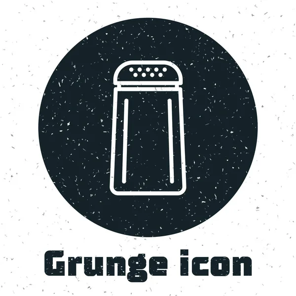 Grunge Salz und Pfeffer Symbol isoliert auf weißem Hintergrund. Gewürze kochen. Vektorillustration — Stockvektor