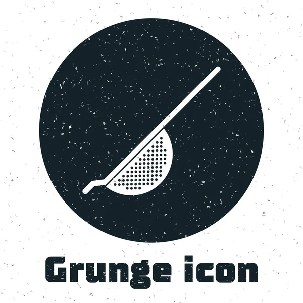 Icono del colador Grunge Kitchen aislado sobre fondo blanco. Utensil de cocina. Signo de cubertería. Ilustración vectorial — Vector de stock