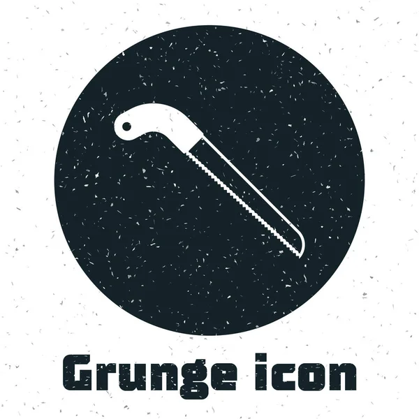 Icono de sierra Grunge Garden aislado sobre fondo blanco. Ilustración vectorial — Vector de stock