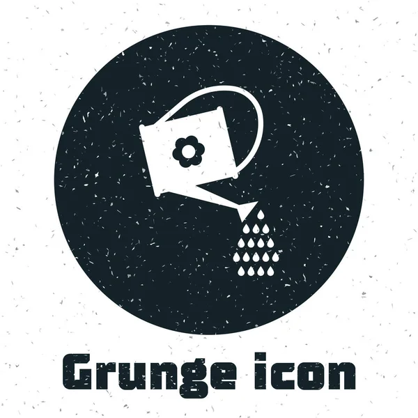 Grunge Arrosoir icône isolée sur fond blanc. Symbole d'irrigation. Illustration vectorielle — Image vectorielle