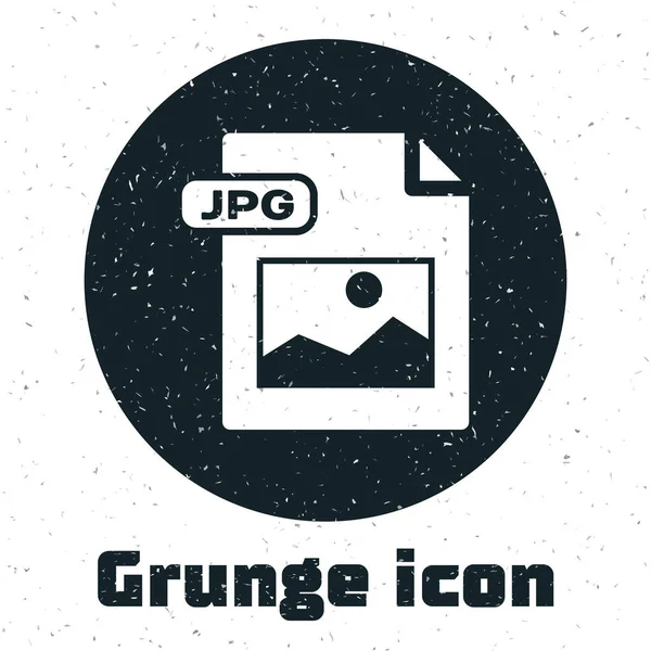 Documento de archivo JPG Grunge. Descargar icono del botón de imagen aislado sobre fondo blanco. Símbolo archivo JPG. Ilustración vectorial — Vector de stock