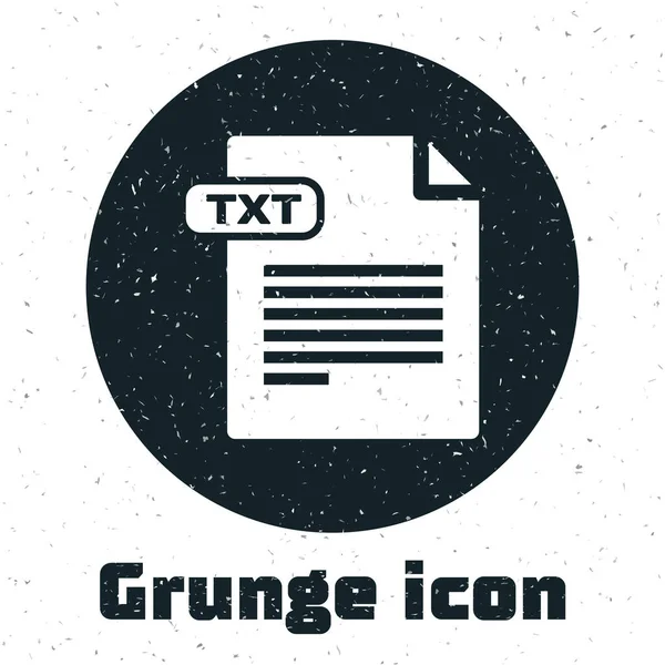 Grunge txt file document. txt-Symbol auf weißem Hintergrund isoliert herunterladen. Textdateierweiterungssymbol. Vektorillustration — Stockvektor