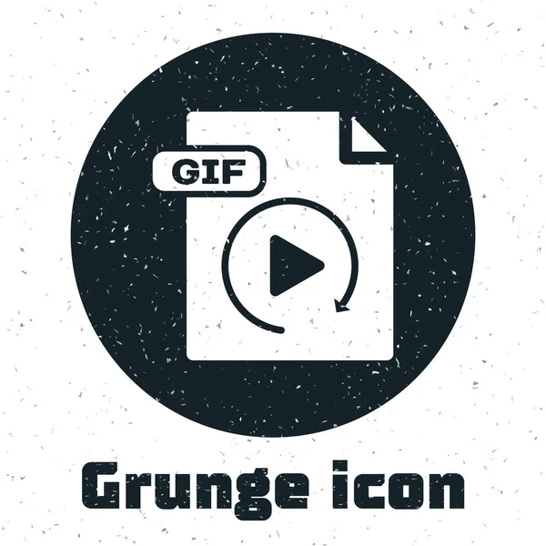 Grunge documento de arquivo GIF. Baixar ícone de botão gif isolado no fundo branco. Símbolo de ficheiro GIF. Ilustração vetorial — Vetor de Stock