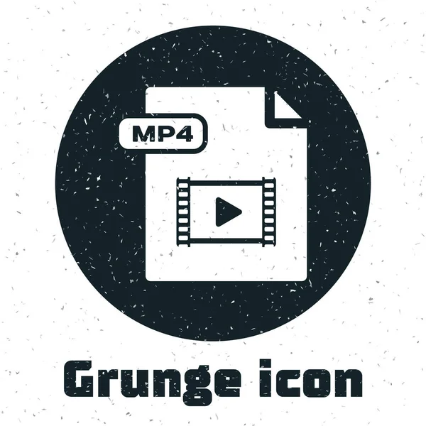 Grunge document de fichier MP4. Télécharger icône bouton mp4 isolé sur fond blanc. Symbole de fichier MP4. Illustration vectorielle — Image vectorielle