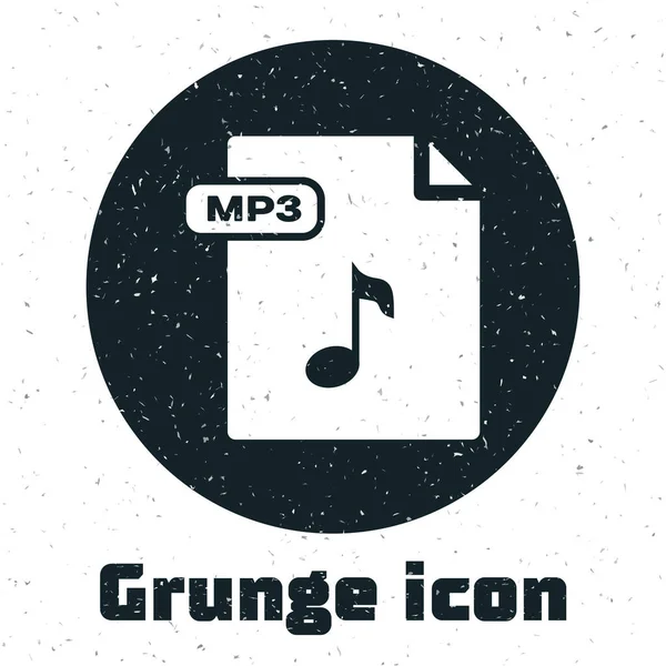 Grunge documento de arquivo MP3. Baixar ícone de botão mp3 isolado no fundo branco. Sinal de formato de música Mp3. Símbolo do ficheiro MP3. Ilustração vetorial — Vetor de Stock