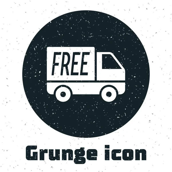 Grunge Free Delivery Service Symbol isoliert auf weißem Hintergrund. versandkostenfrei. 24 Stunden und schnelle Lieferung. Vektorillustration — Stockvektor