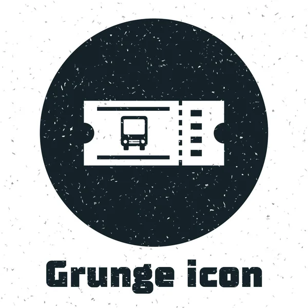 Значок Grunge Bus билет изолирован на белом фоне. Билет на общественный транспорт. Векторная миграция — стоковый вектор