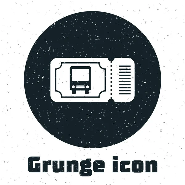 Значок Grunge Bus билет изолирован на белом фоне. Билет на общественный транспорт. Векторная миграция — стоковый вектор