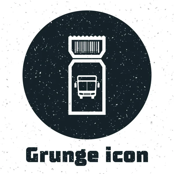 Значок Grunge Bus билет изолирован на белом фоне. Билет на общественный транспорт. Векторная миграция — стоковый вектор