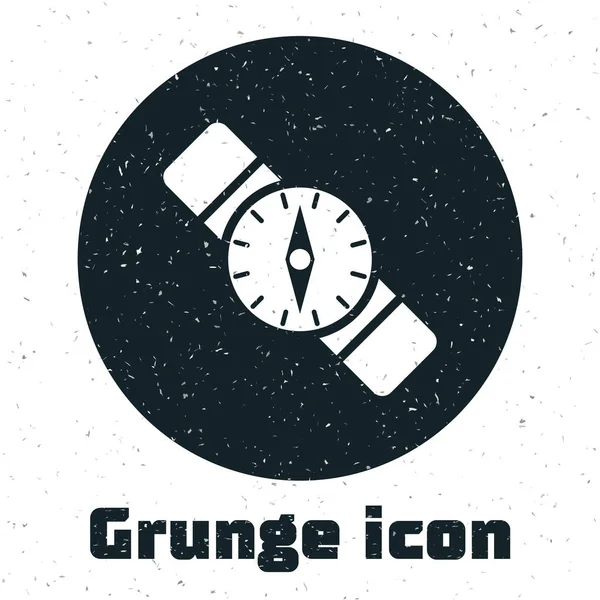 Brújula Grunge icono aislado sobre fondo blanco. Windrose símbolo de navegación. Signo de rosa de viento. Ilustración vectorial — Archivo Imágenes Vectoriales