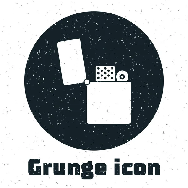 Icono Grunge Lighter aislado sobre fondo blanco. Ilustración vectorial — Vector de stock
