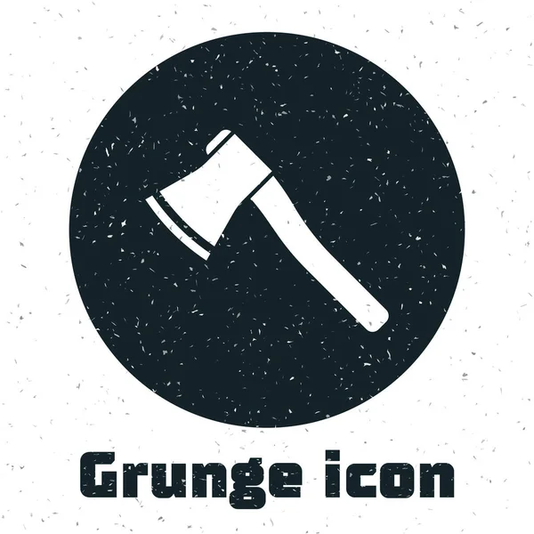 Grunge icône de hache en bois isolé sur fond blanc. Hache de bûcheron. Illustration vectorielle — Image vectorielle