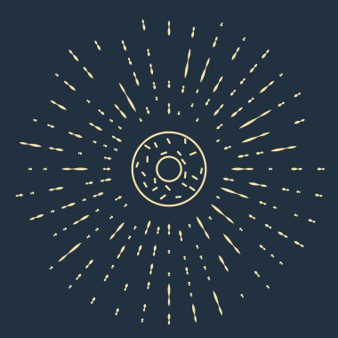 Koyu mavi arka planda izole edilmiş tatlı jöleli çörek. Soyut çember rastgele noktalar. Vektör İllüstrasyonu